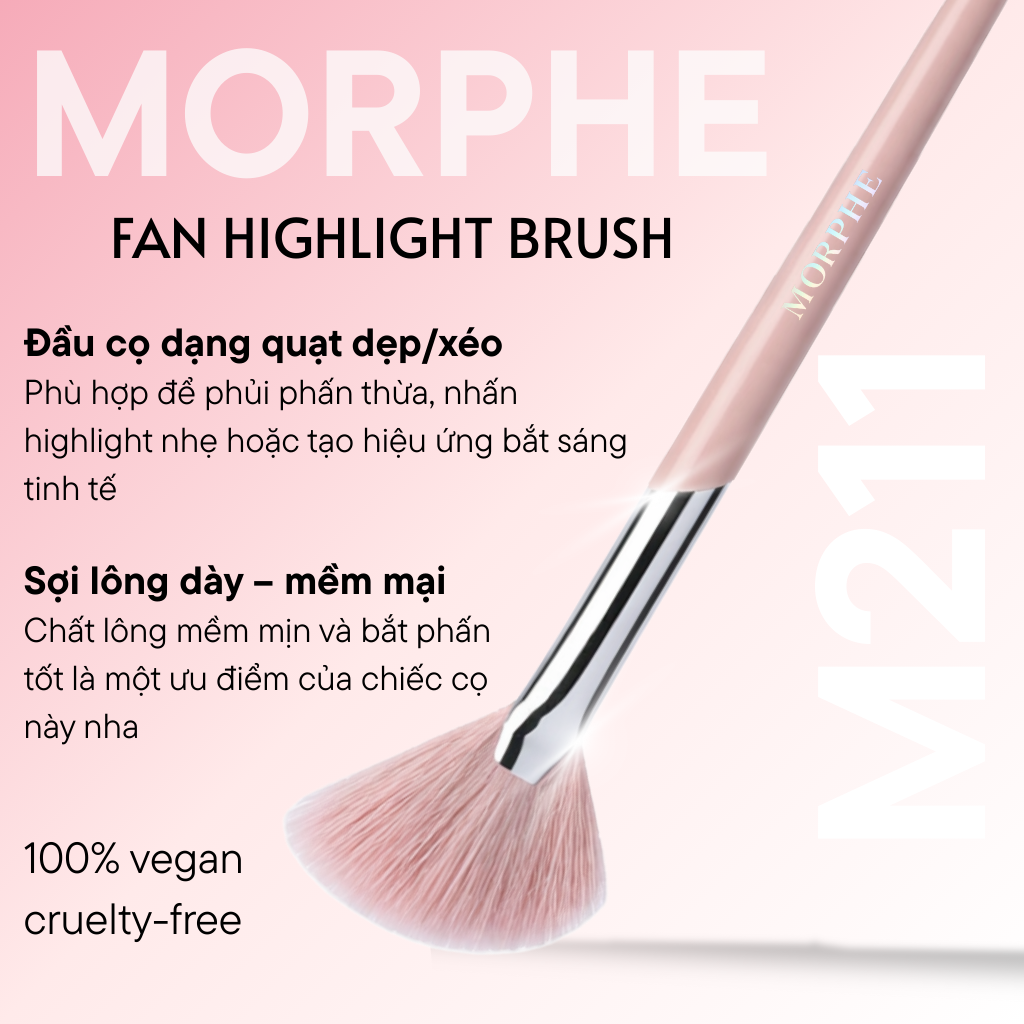 Cọ Trang Điểm Highlight Dạng Quạt Morphe Fan Highlight Brush M211